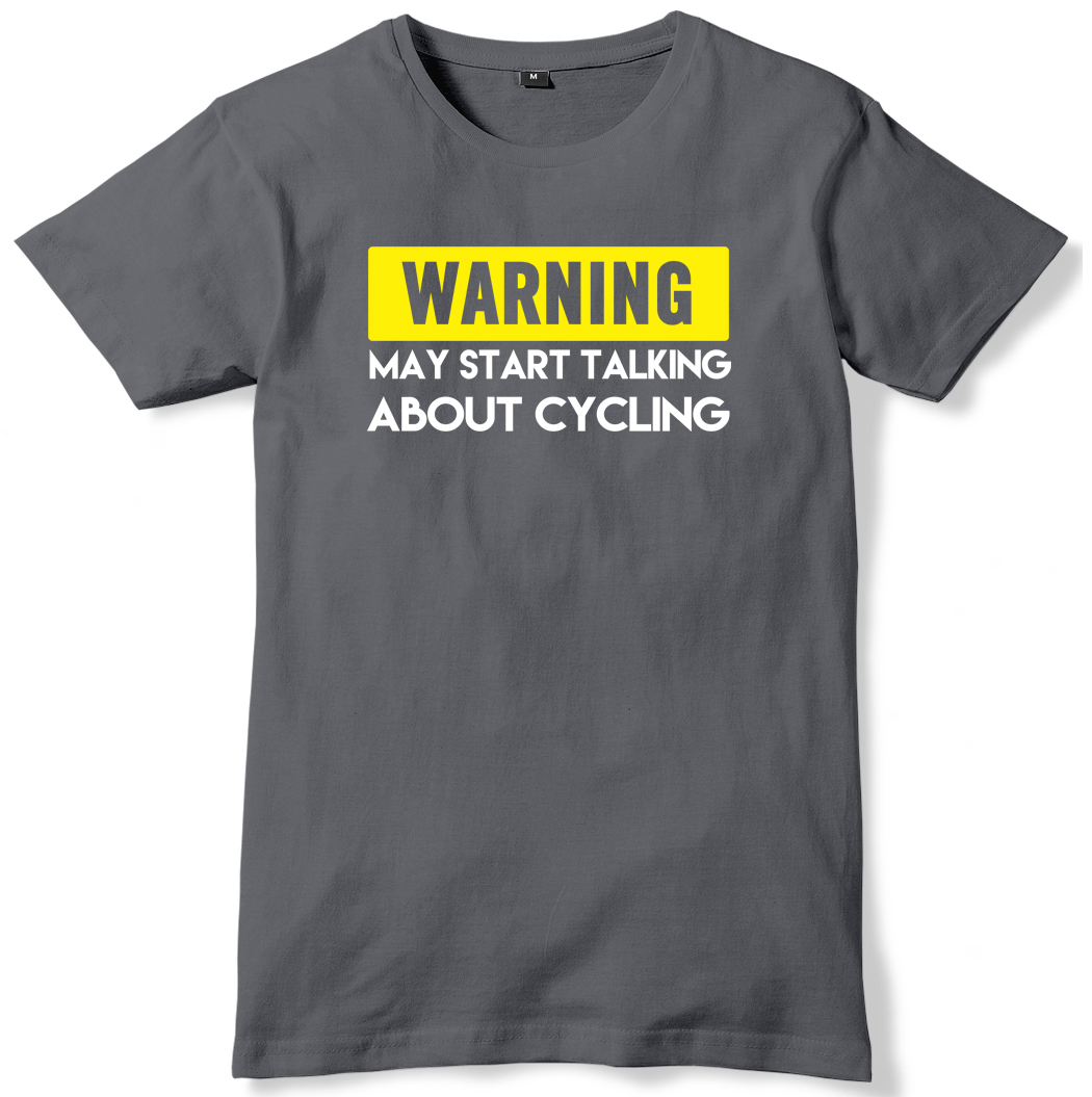 Warning May Start Talking About Cycling Mens Funny Slogan Unisex T-Shirt - Picture 10 of 10