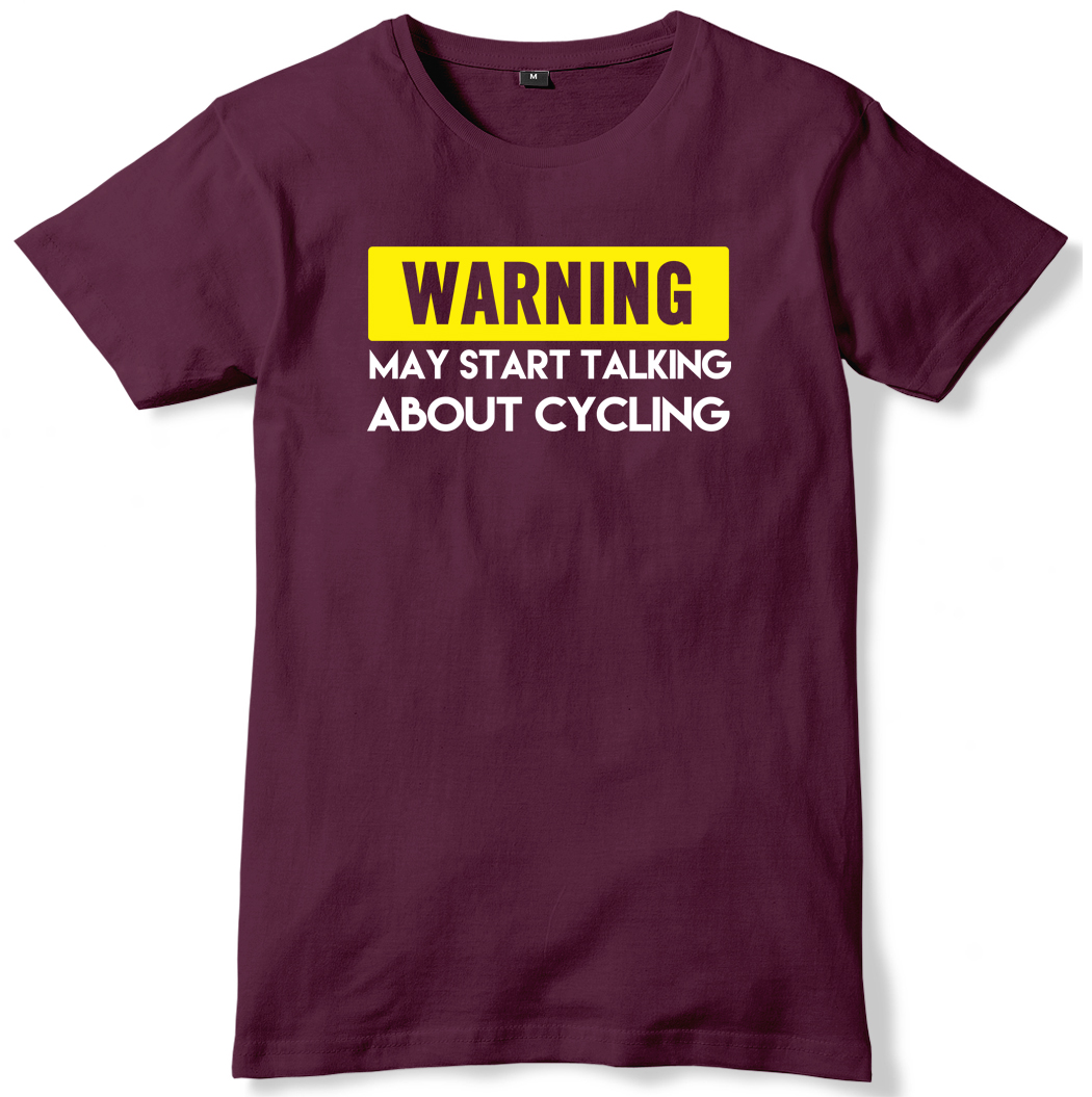 Warning May Start Talking About Cycling Mens Funny Slogan Unisex T-Shirt - Picture 9 of 10
