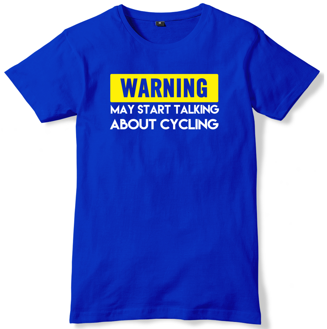 Warning May Start Talking About Cycling Mens Funny Slogan Unisex T-Shirt - Picture 3 of 10