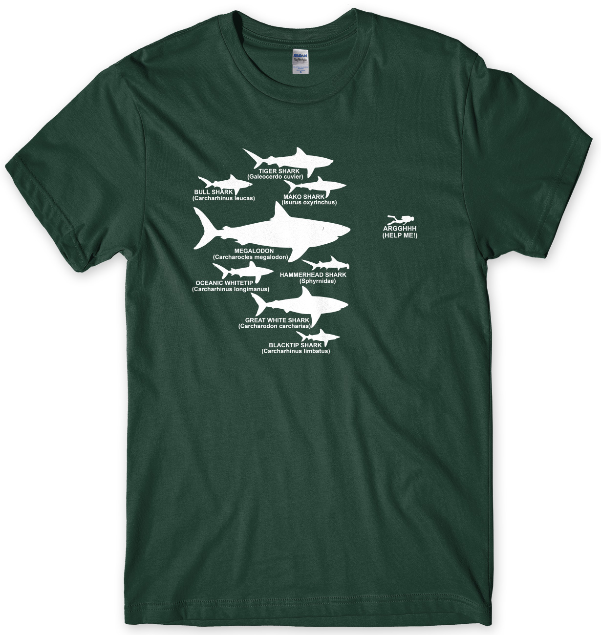 thumbnail 8  - Shark Hierarchy Diver Diving Funny Mens Unisex T-Shirt