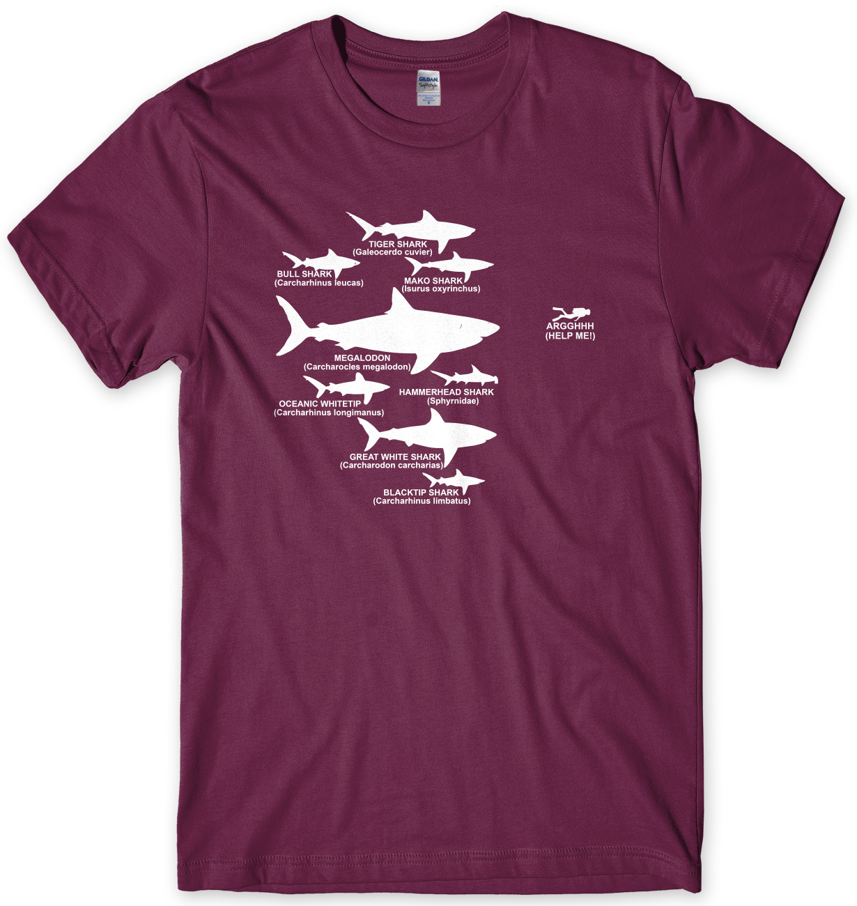 thumbnail 9  - Shark Hierarchy Diver Diving Funny Mens Unisex T-Shirt