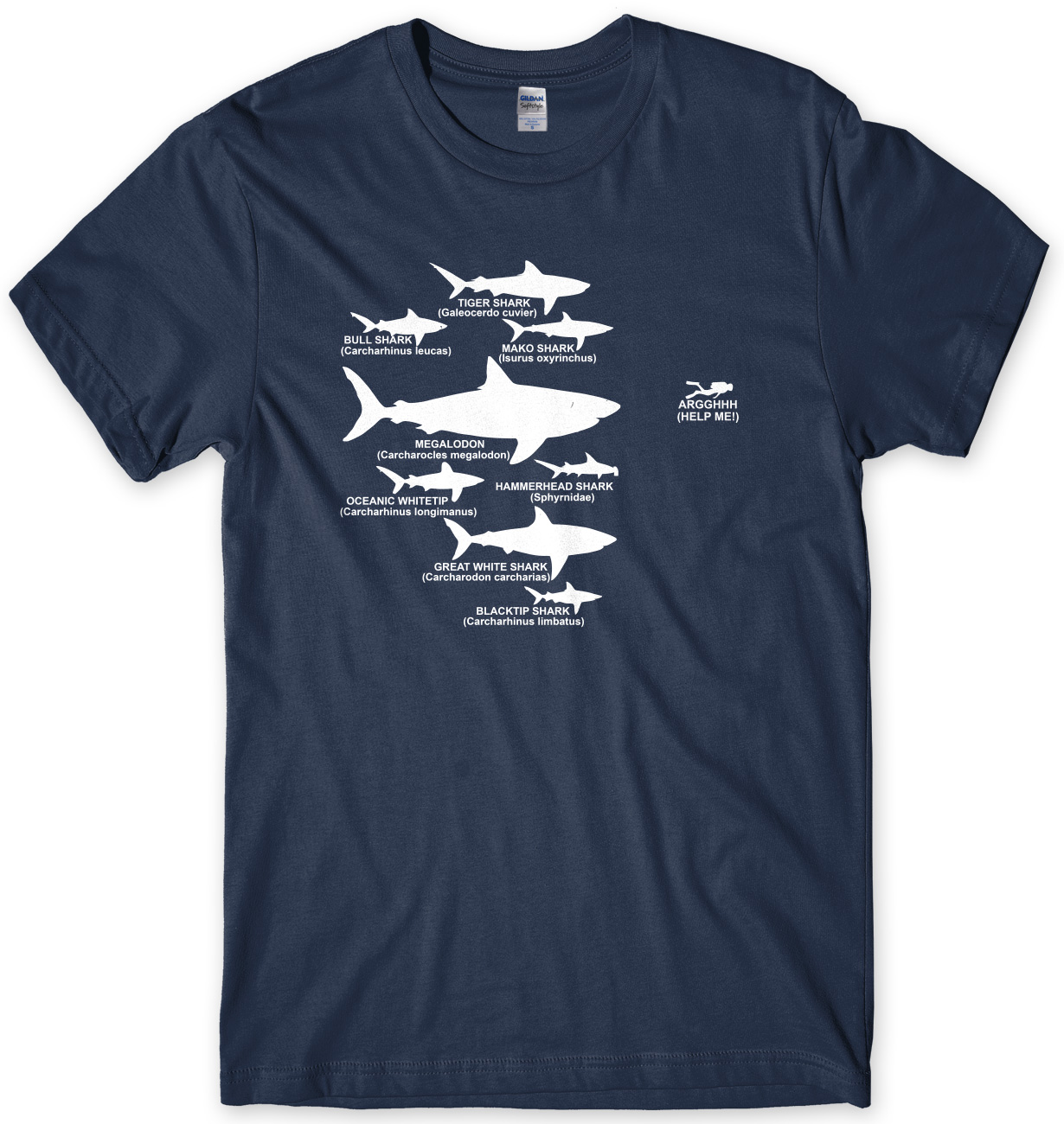 thumbnail 7  - Shark Hierarchy Diver Diving Funny Mens Unisex T-Shirt