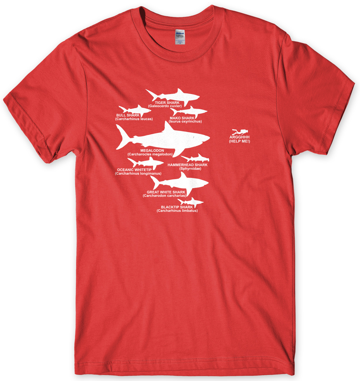 thumbnail 4  - Shark Hierarchy Diver Diving Funny Mens Unisex T-Shirt
