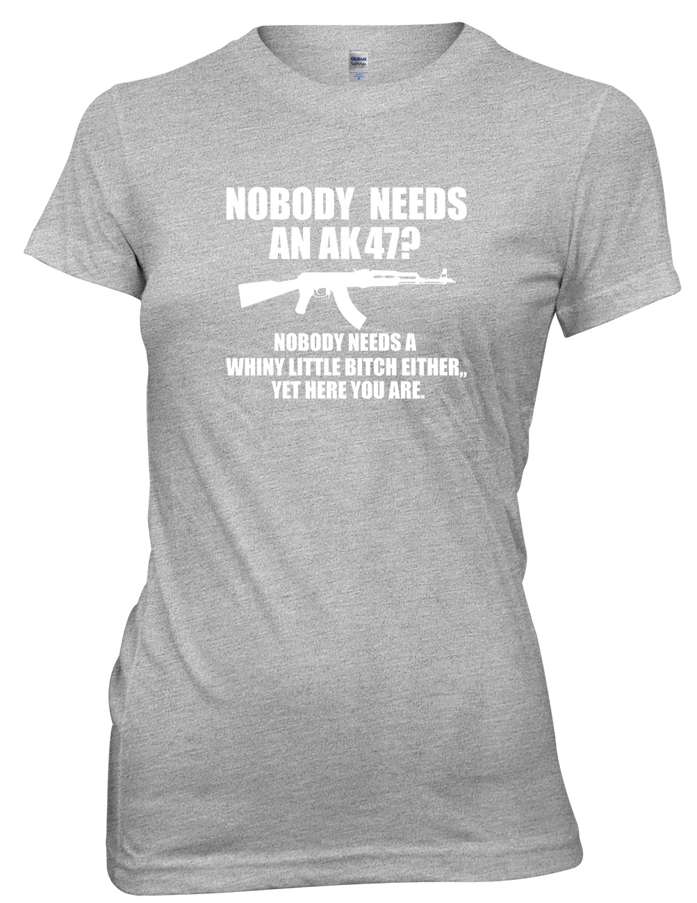 ¿Nadie necesita un AK47? Divertida camiseta para mujer y dama - Imagen 6 de 8