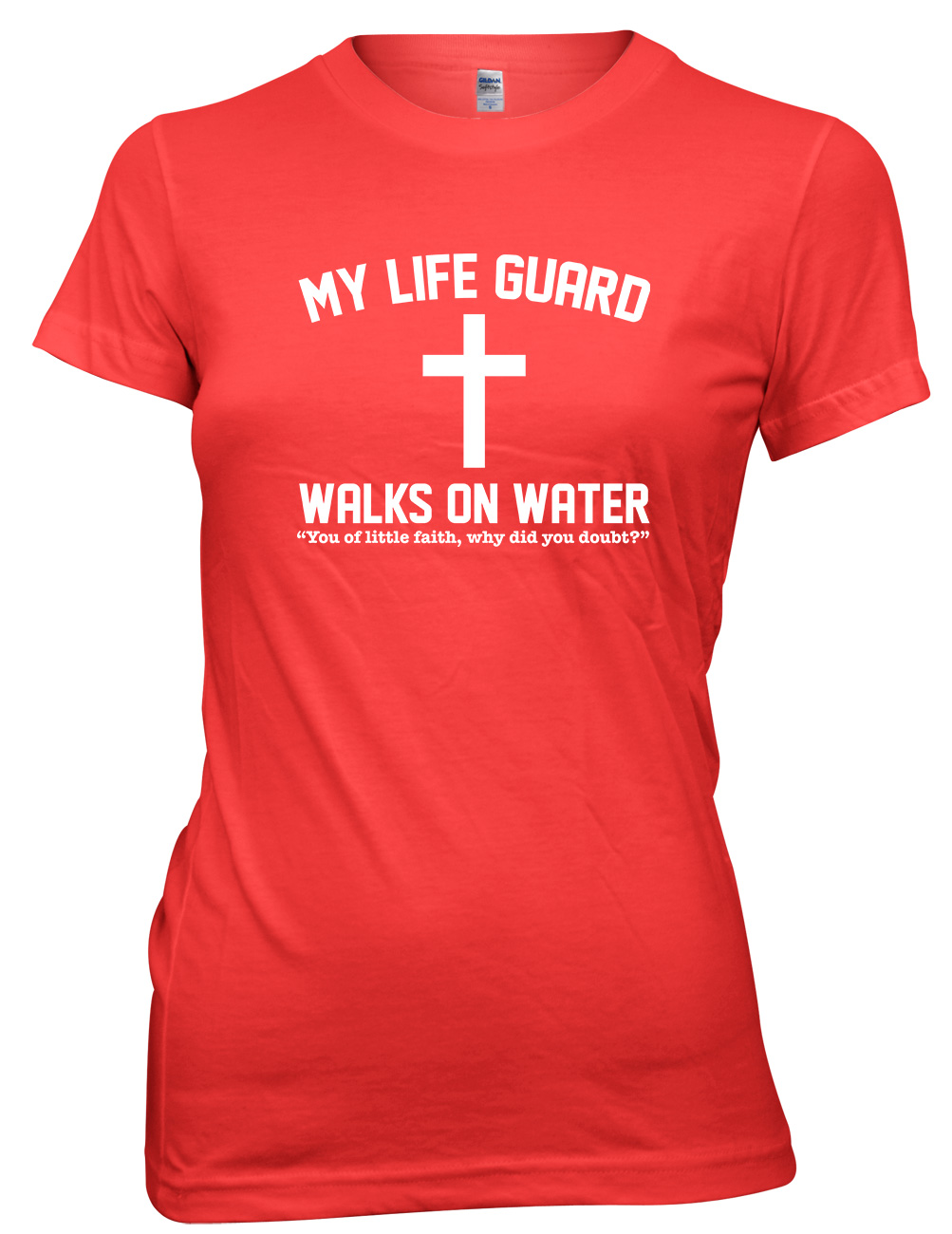My Lifegaurd Walks On Water Funny Womens Ladies T-Shirt - Picture 4 of 8