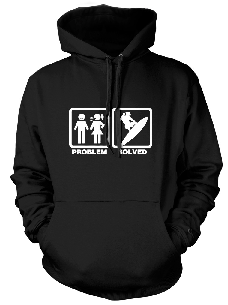 Problem gelöst Surfen Surfer Herren lustig Unisex Damen Hoodie - Bild 2 von 6