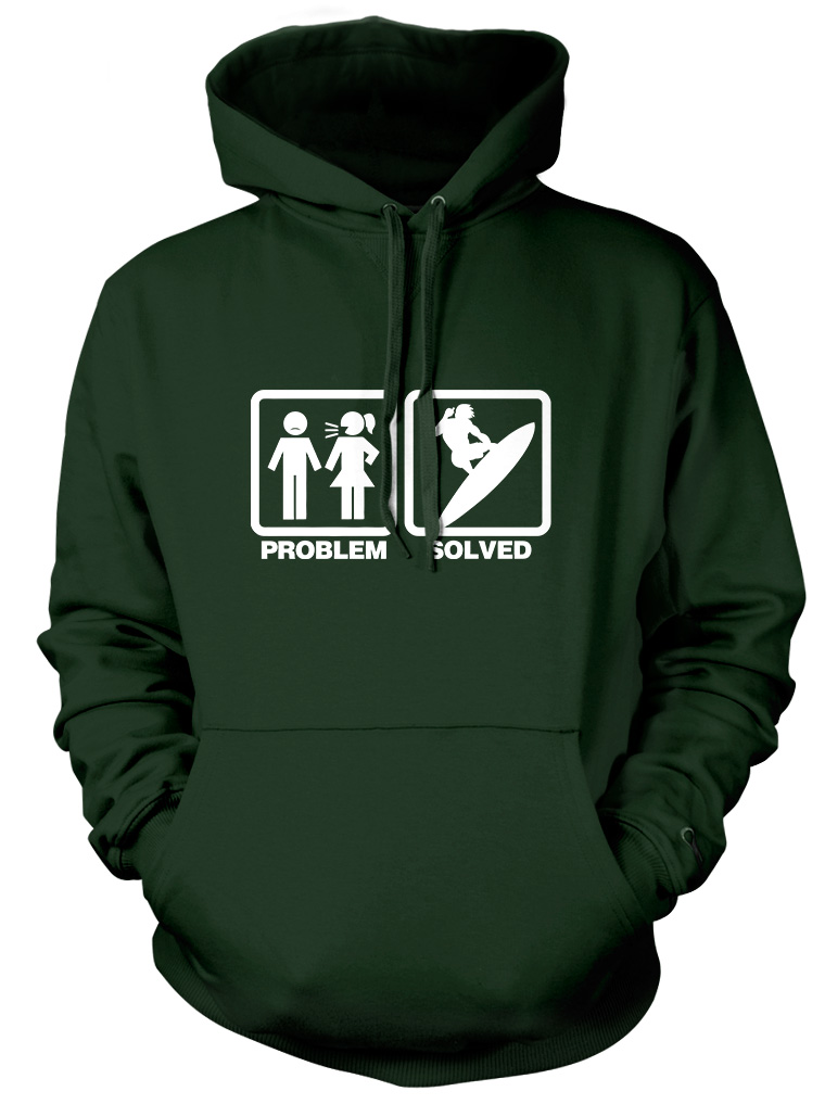 Problem gelöst Surfen Surfer Herren lustig Unisex Damen Hoodie - Bild 5 von 6