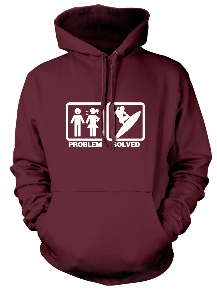 Problem gelöst Surfen Surfer Herren lustig Unisex Damen Hoodie - Bild 6 von 6