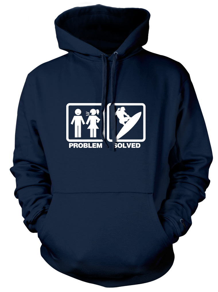 Problem gelöst Surfen Surfer Herren lustig Unisex Damen Hoodie - Bild 4 von 6