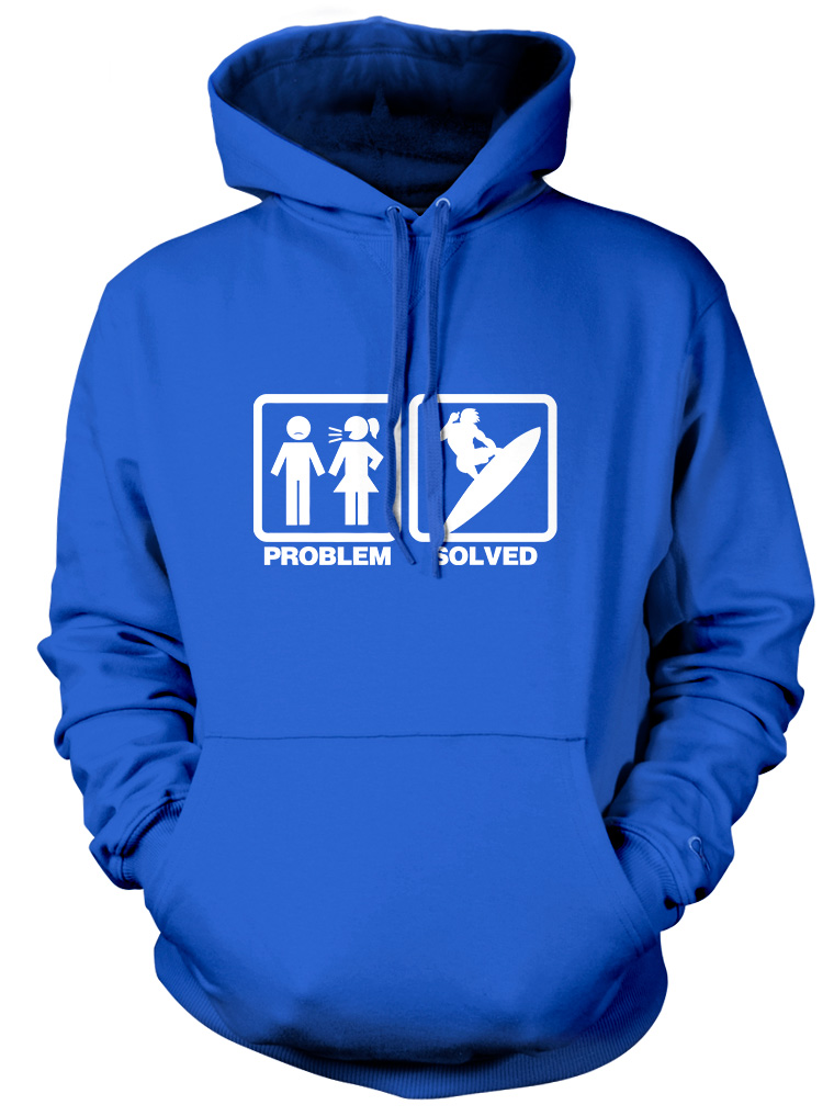 Problem gelöst Surfen Surfer Herren lustig Unisex Damen Hoodie - Bild 3 von 6