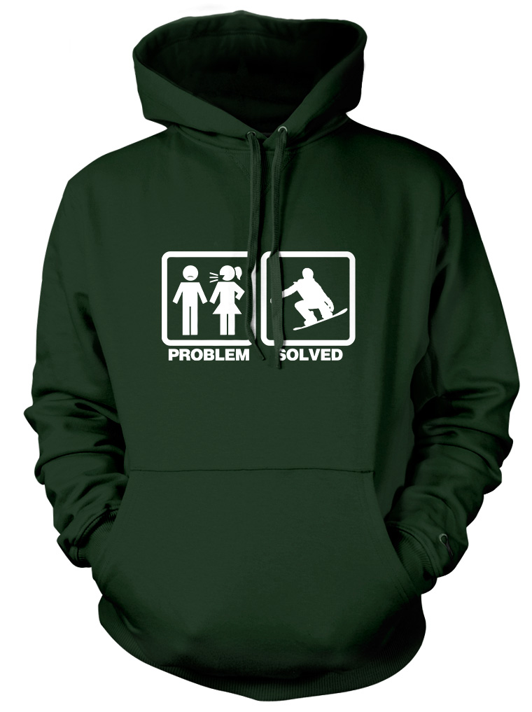 Sudadera con capucha divertida unisex para mujer de snowboard con problemas resueltos para snowboard - Imagen 5 de 6