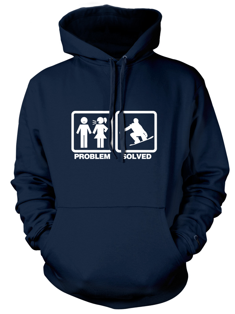 Sudadera con capucha divertida unisex para mujer de snowboard con problemas resueltos para snowboard - Imagen 4 de 6