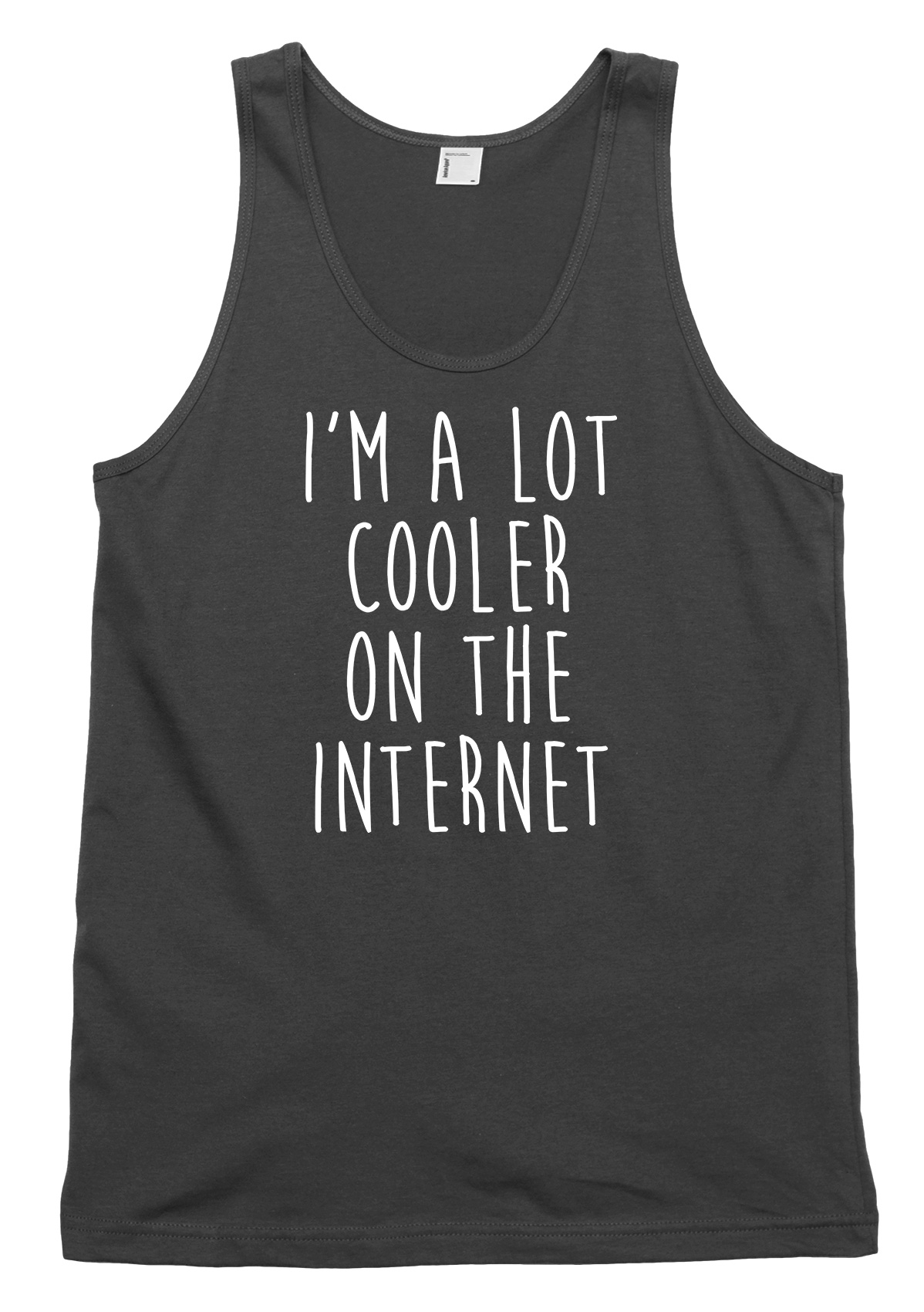 I'm A Lot Cooler On The Internet Funny Mens Womens Vest Tank Top - Picture 2 of 4