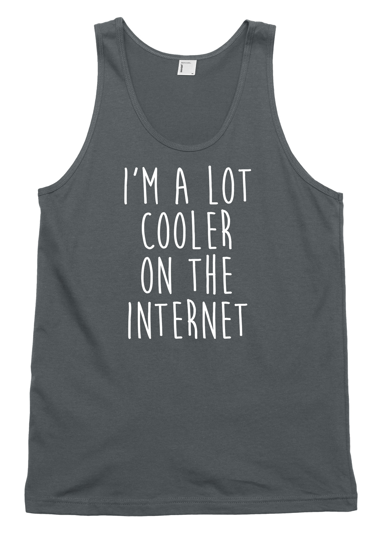 I'm A Lot Cooler On The Internet Funny Mens Womens Vest Tank Top - Picture 3 of 4