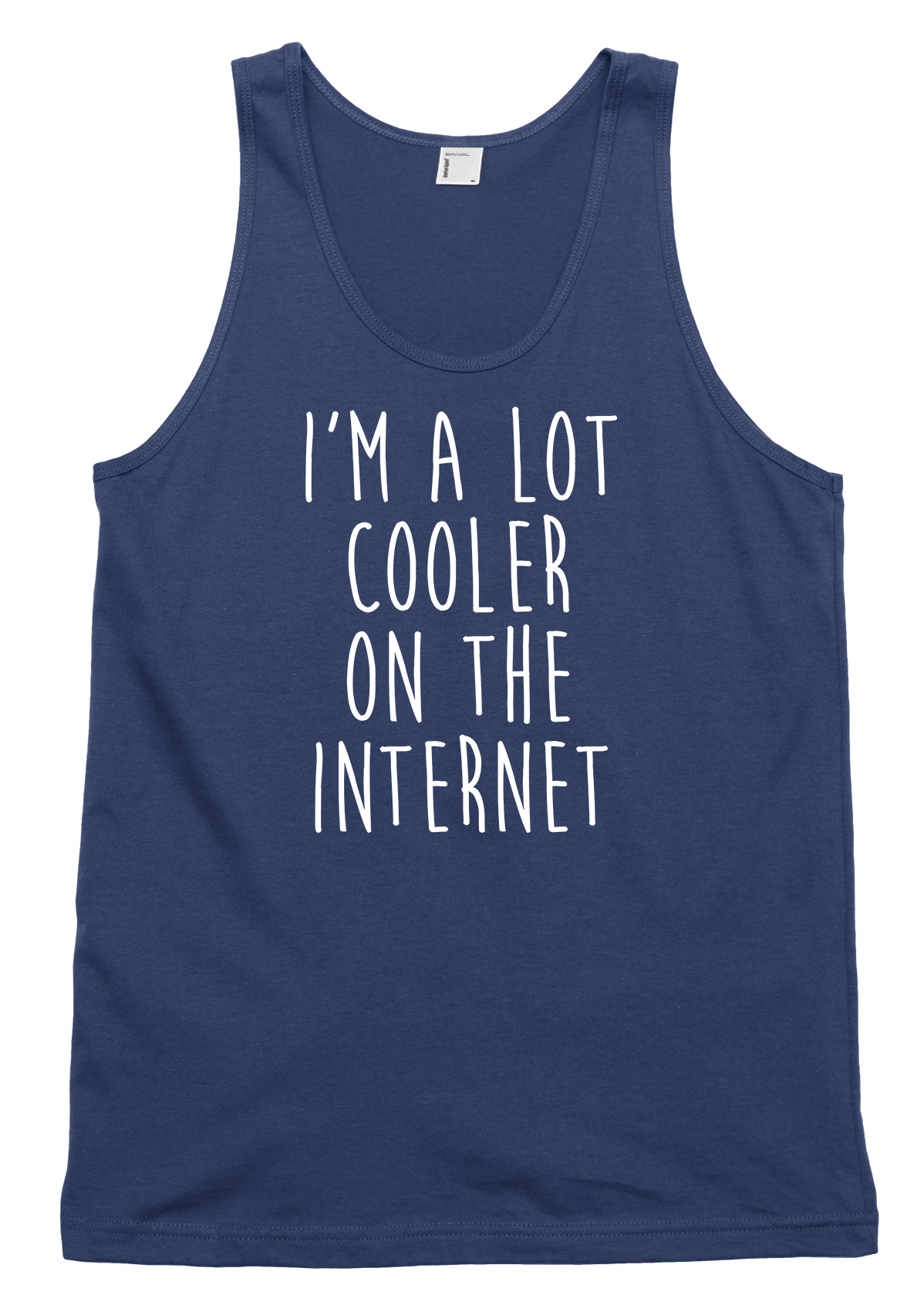 I'm A Lot Cooler On The Internet Funny Mens Womens Vest Tank Top - Picture 4 of 4