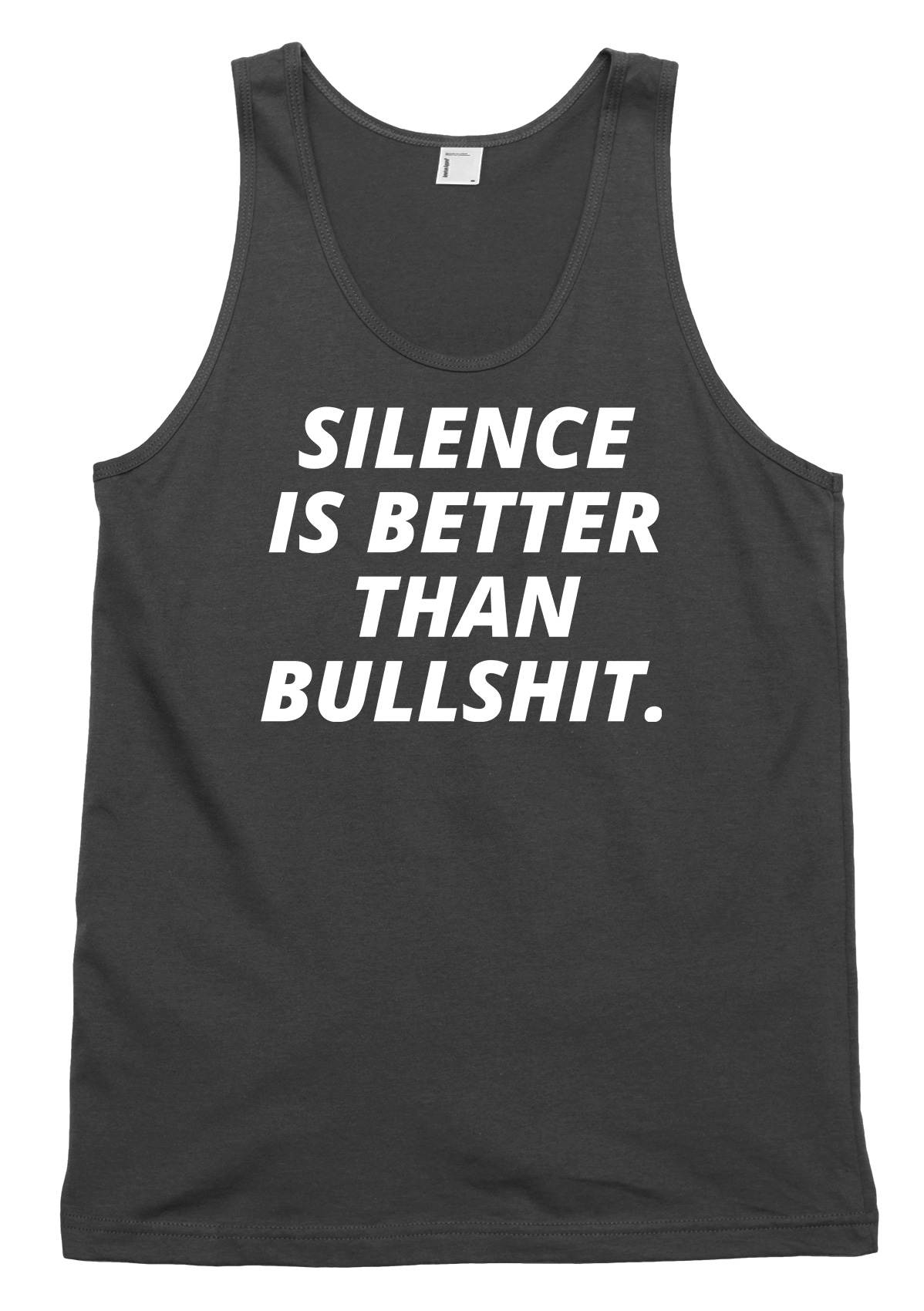 Silence Is Better Than Bullshit. Funny Mens Womens Vest Tank Top - Picture 2 of 4
