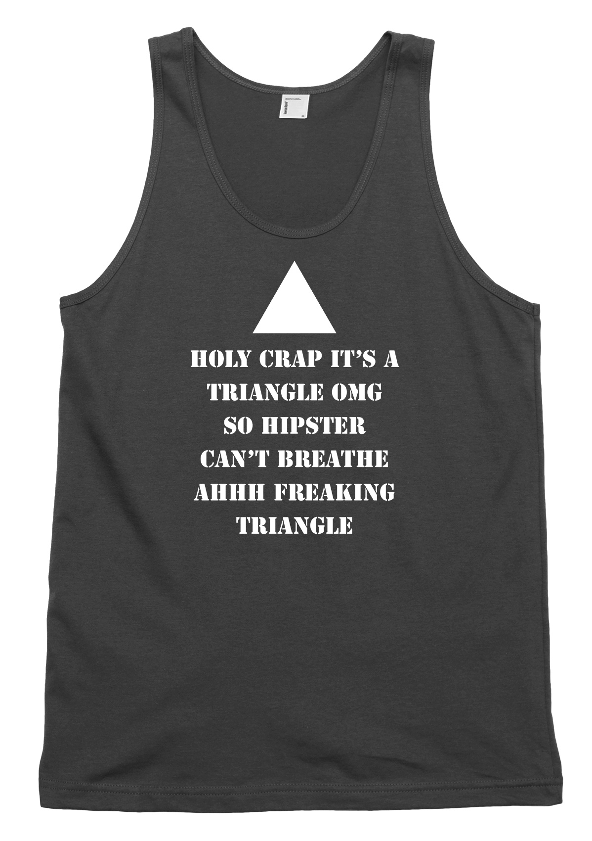 Holy Crap It's A Triangle Funny Mens Womens Vest Tank Top - Picture 2 of 4