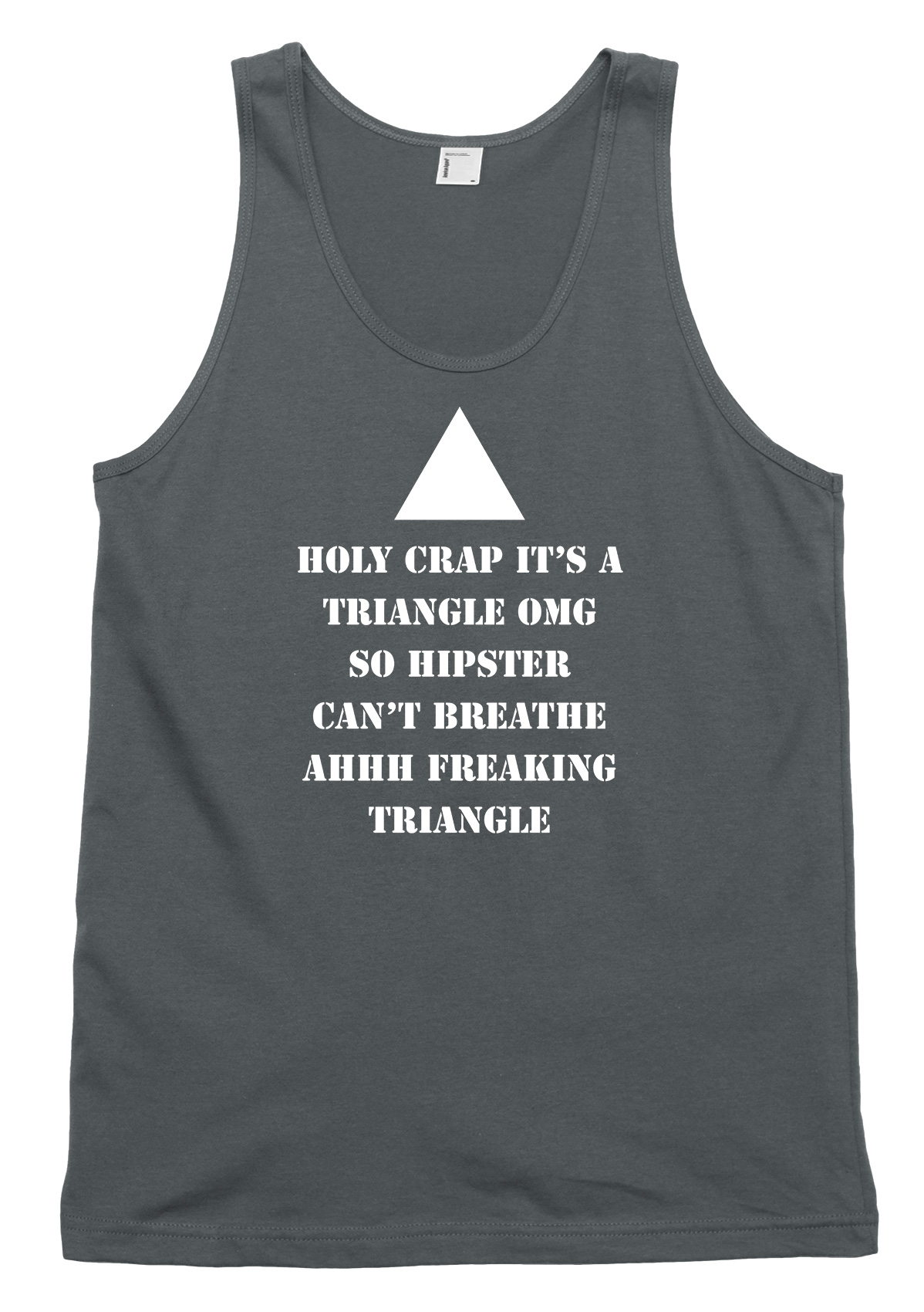 Holy Crap It's A Triangle Funny Mens Womens Vest Tank Top - Picture 3 of 4