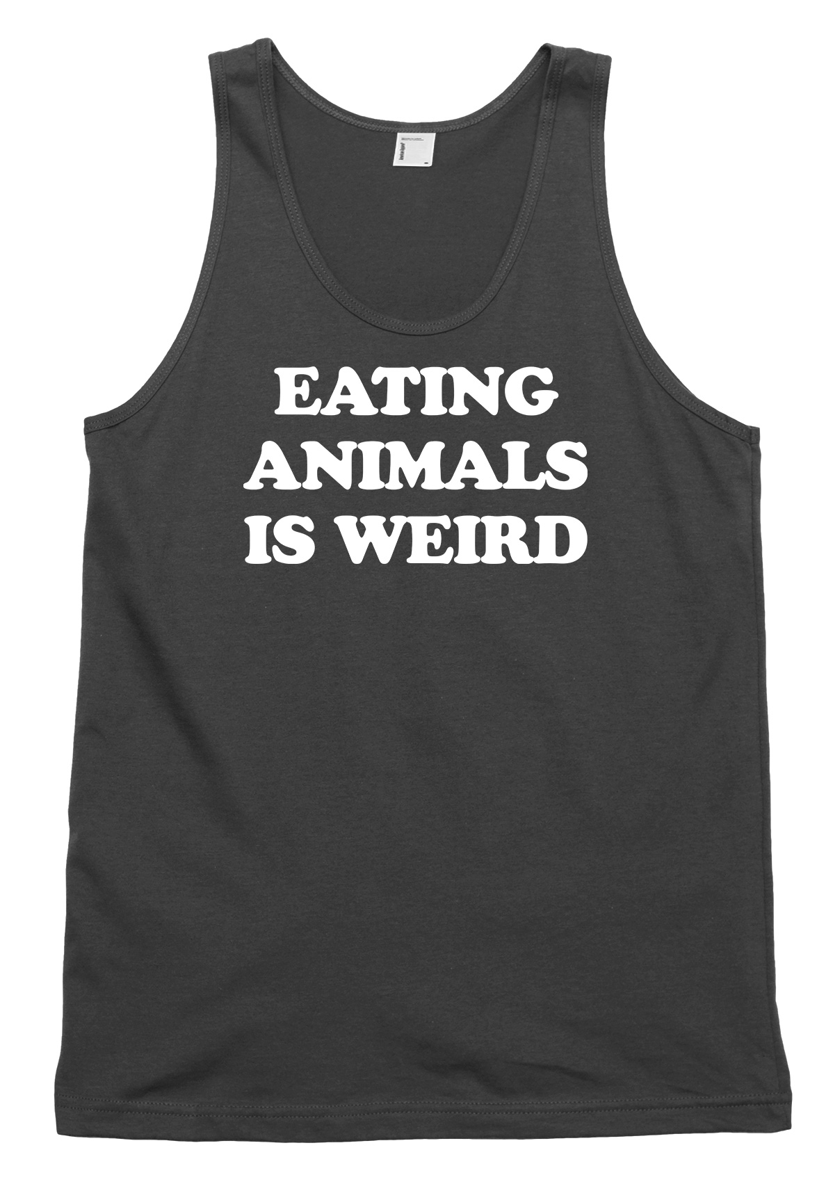 Eating Animals Is Weird Funny Vegetarian Vegan Mens Womens Vest Tank Top - Picture 2 of 4