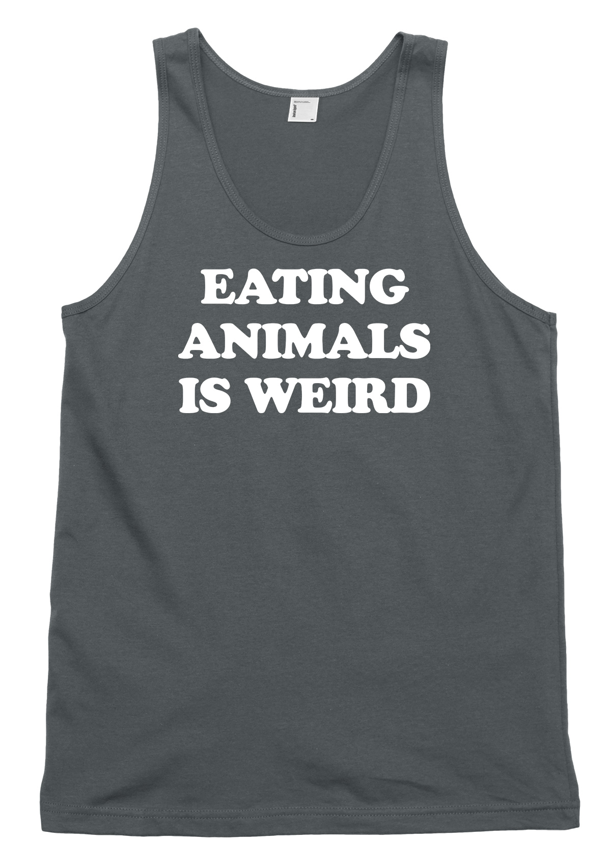 Eating Animals Is Weird Funny Vegetarian Vegan Mens Womens Vest Tank Top - Picture 3 of 4