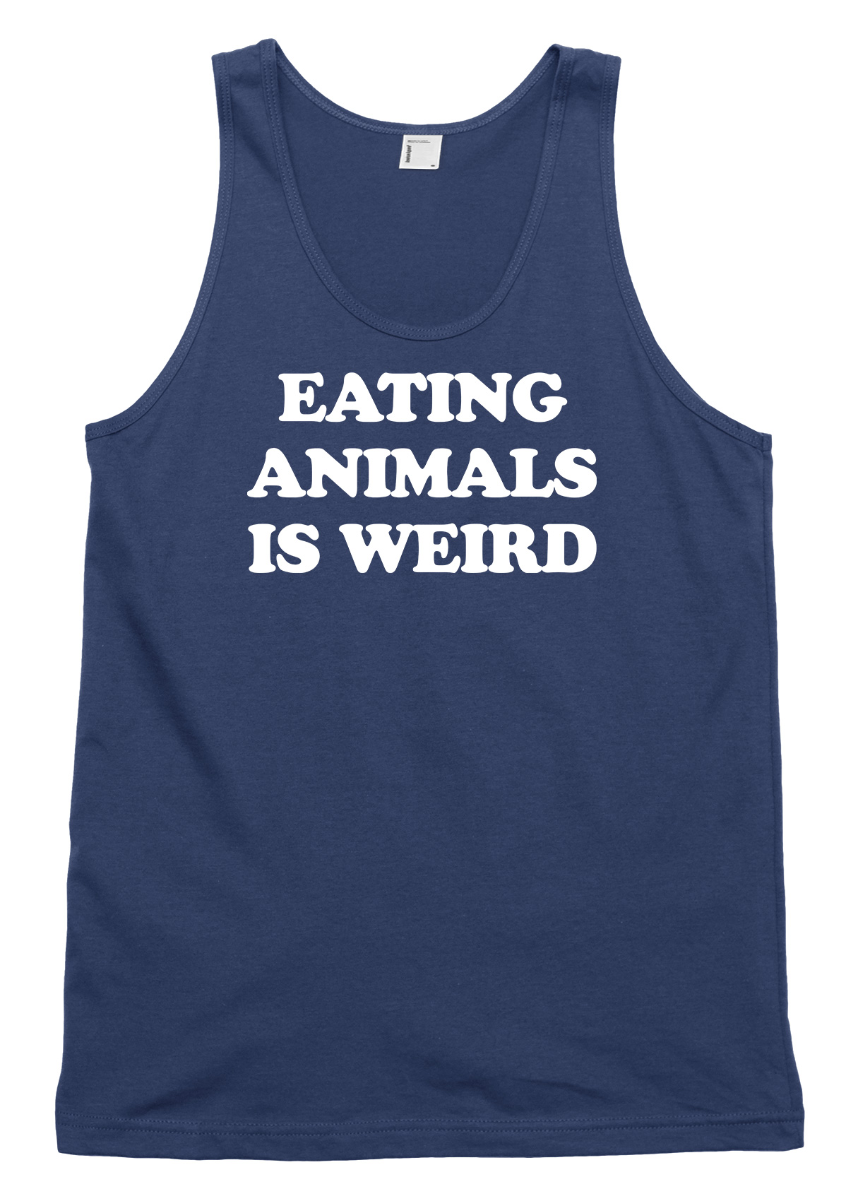 Eating Animals Is Weird Funny Vegetarian Vegan Mens Womens Vest Tank Top - Picture 4 of 4