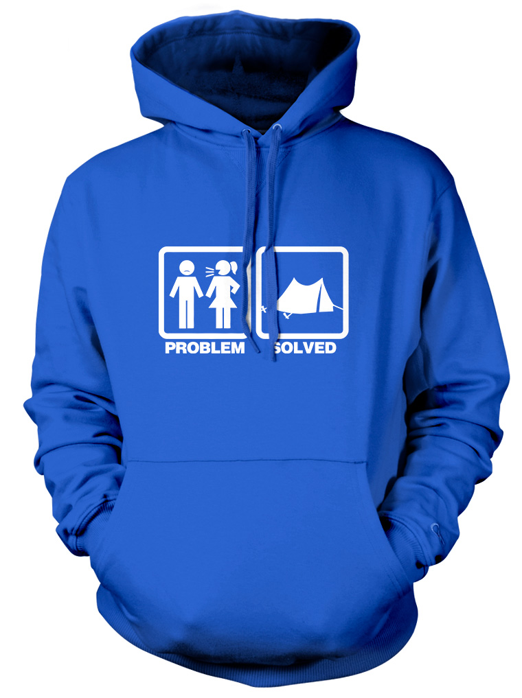 Problem Solved Camping Tent Mens Funny Unisex Womens Hoodie