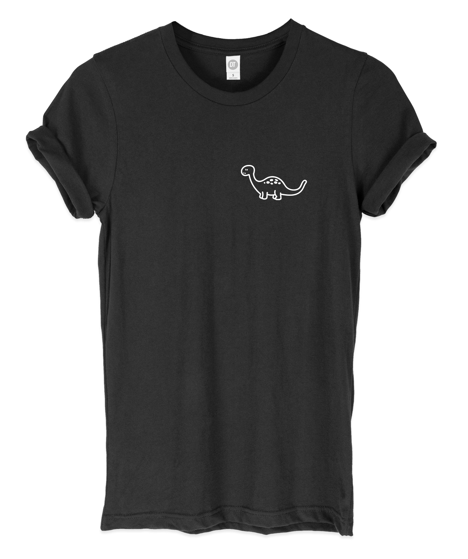 Brontosaurus Dinosaur Breast Print Mens Womans Funny Unisex Pocket Print T-Shirt - Picture 2 of 7