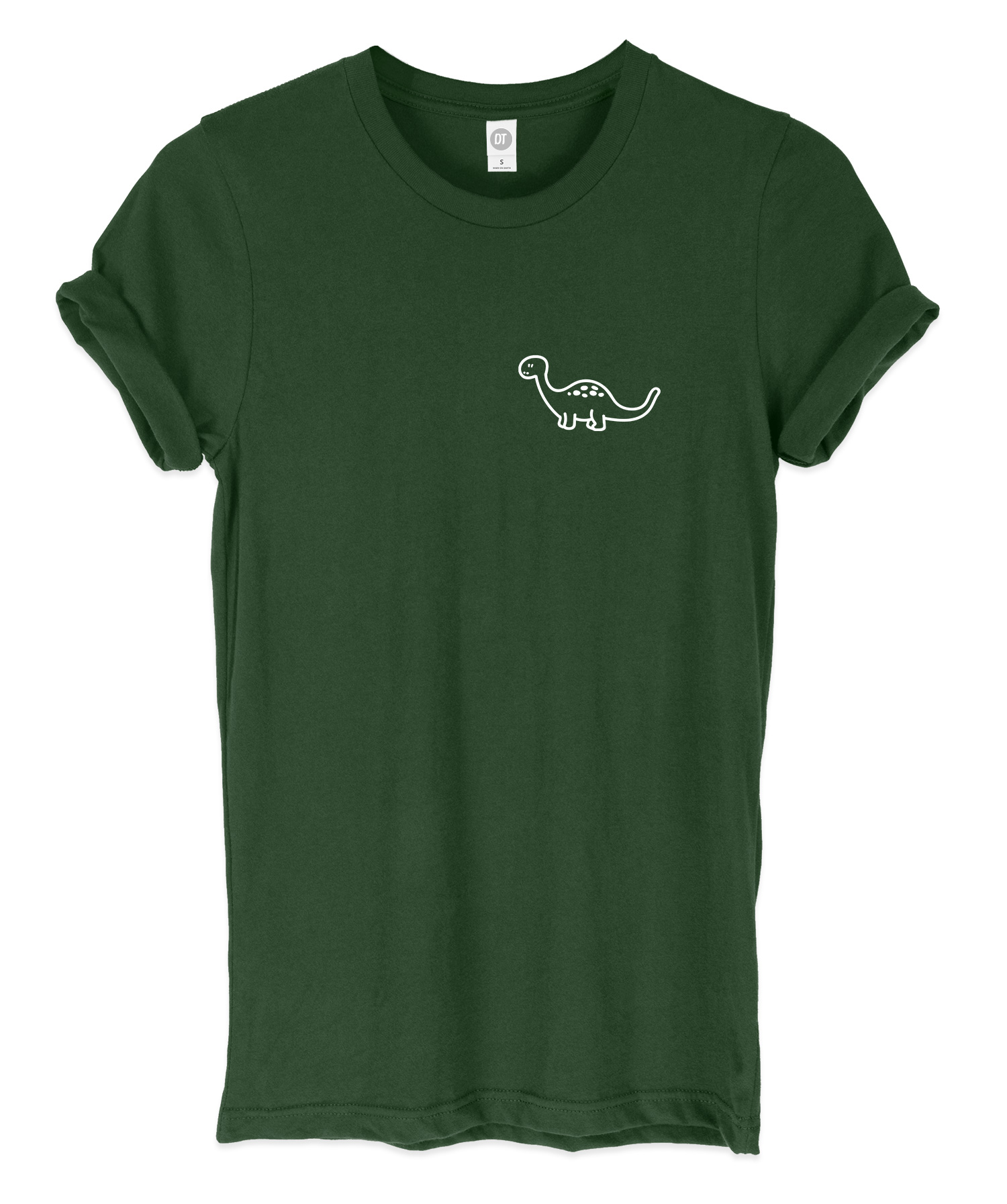 Brontosaurus Dinosaur Breast Print Mens Womans Funny Unisex Pocket Print T-Shirt - Picture 5 of 7