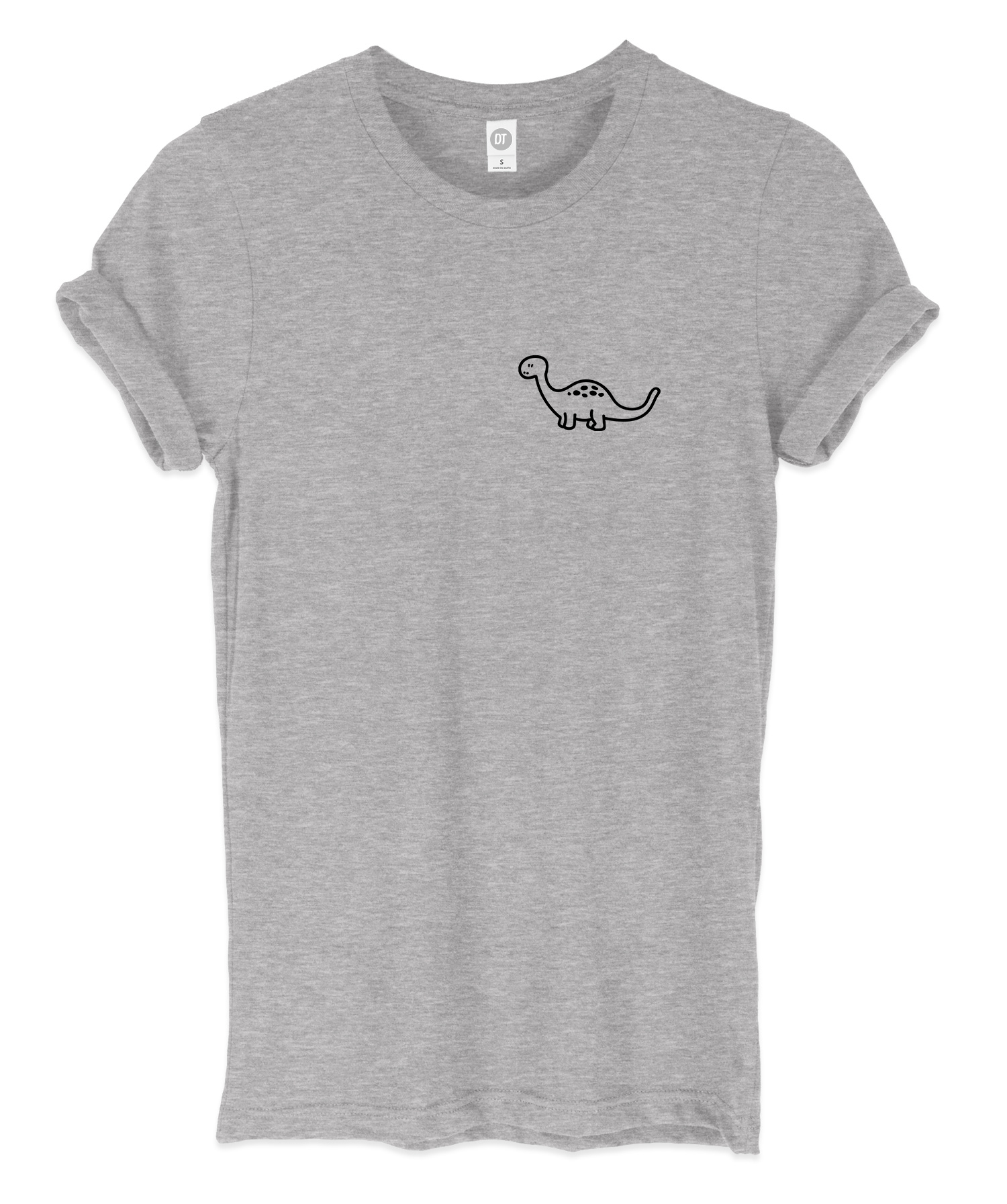Brontosaurus Dinosaur Breast Print Mens Womans Funny Unisex Pocket Print T-Shirt - Picture 3 of 7