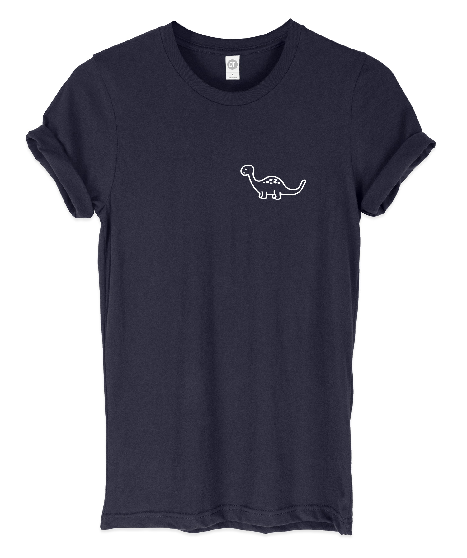 Brontosaurus Dinosaur Breast Print Mens Womans Funny Unisex Pocket Print T-Shirt - Picture 4 of 7