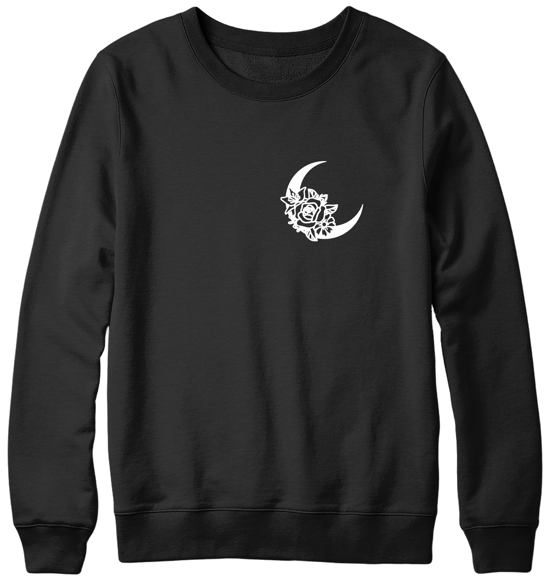 Floral Moon Breast Print Mens Womans Funny Unisex Pocket Sweatshirt - Bild 2 von 7