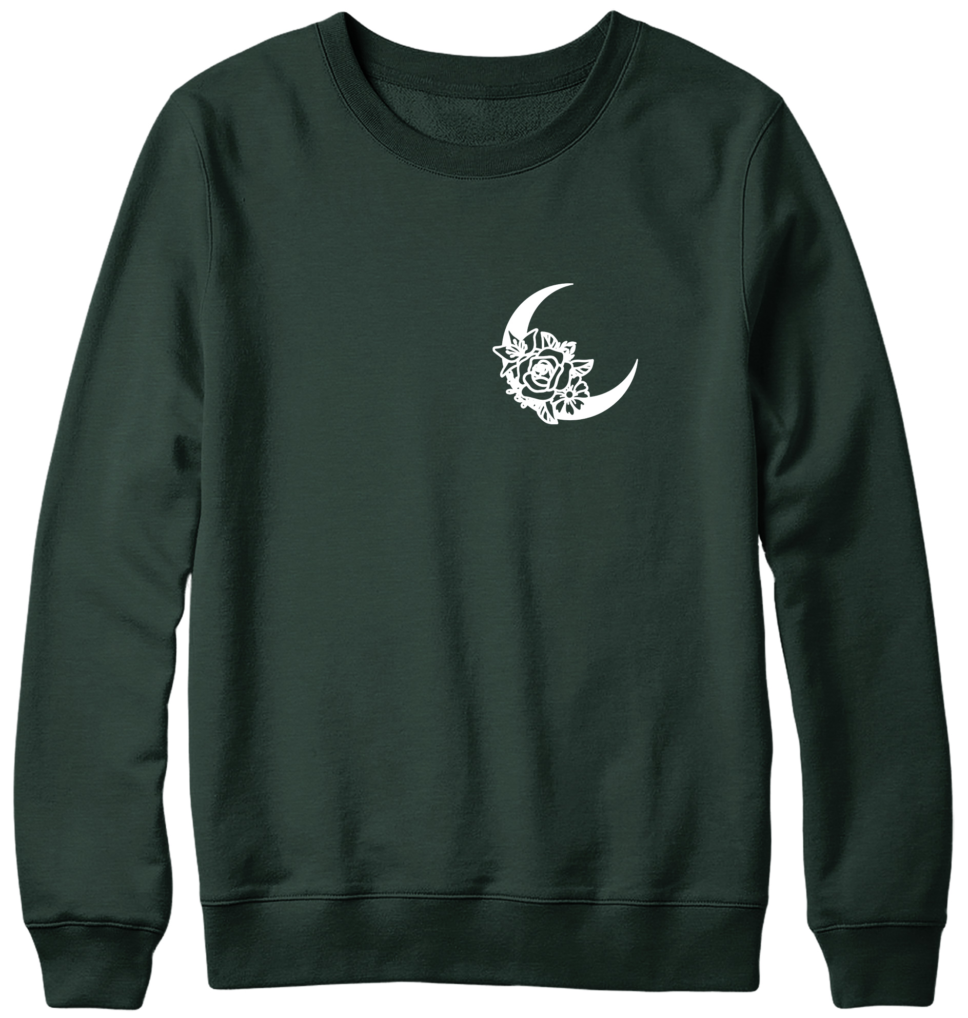 Floral Moon Breast Print Mens Womans Funny Unisex Pocket Sweatshirt - Bild 5 von 7