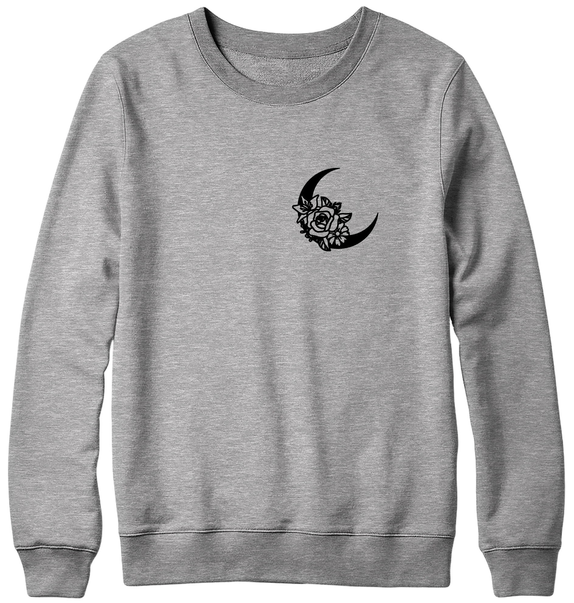 Floral Moon Breast Print Mens Womans Funny Unisex Pocket Sweatshirt - Bild 3 von 7
