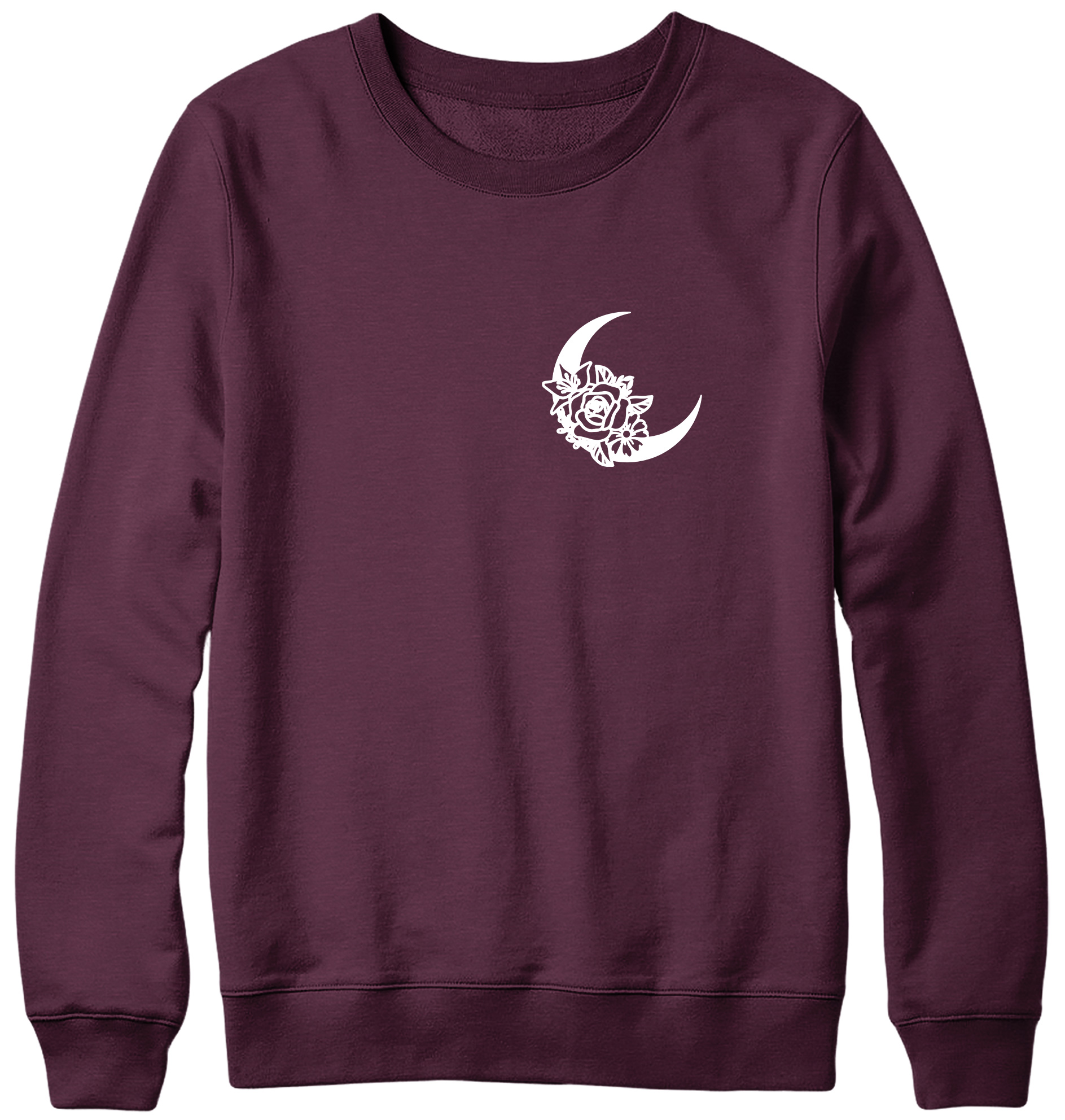 Floral Moon Breast Print Mens Womans Funny Unisex Pocket Sweatshirt - Bild 6 von 7