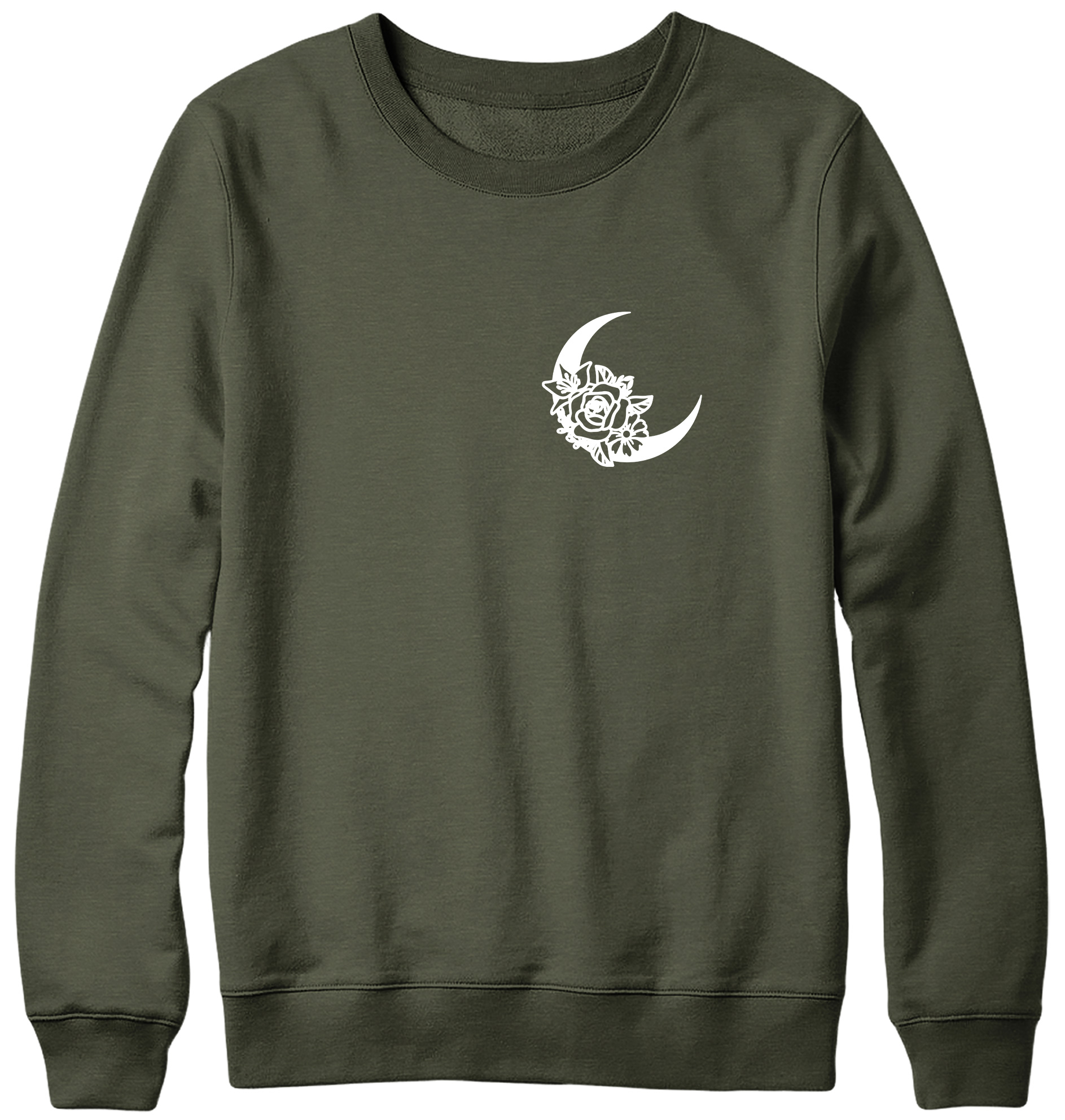 Floral Moon Breast Print Mens Womans Funny Unisex Pocket Sweatshirt - Bild 7 von 7