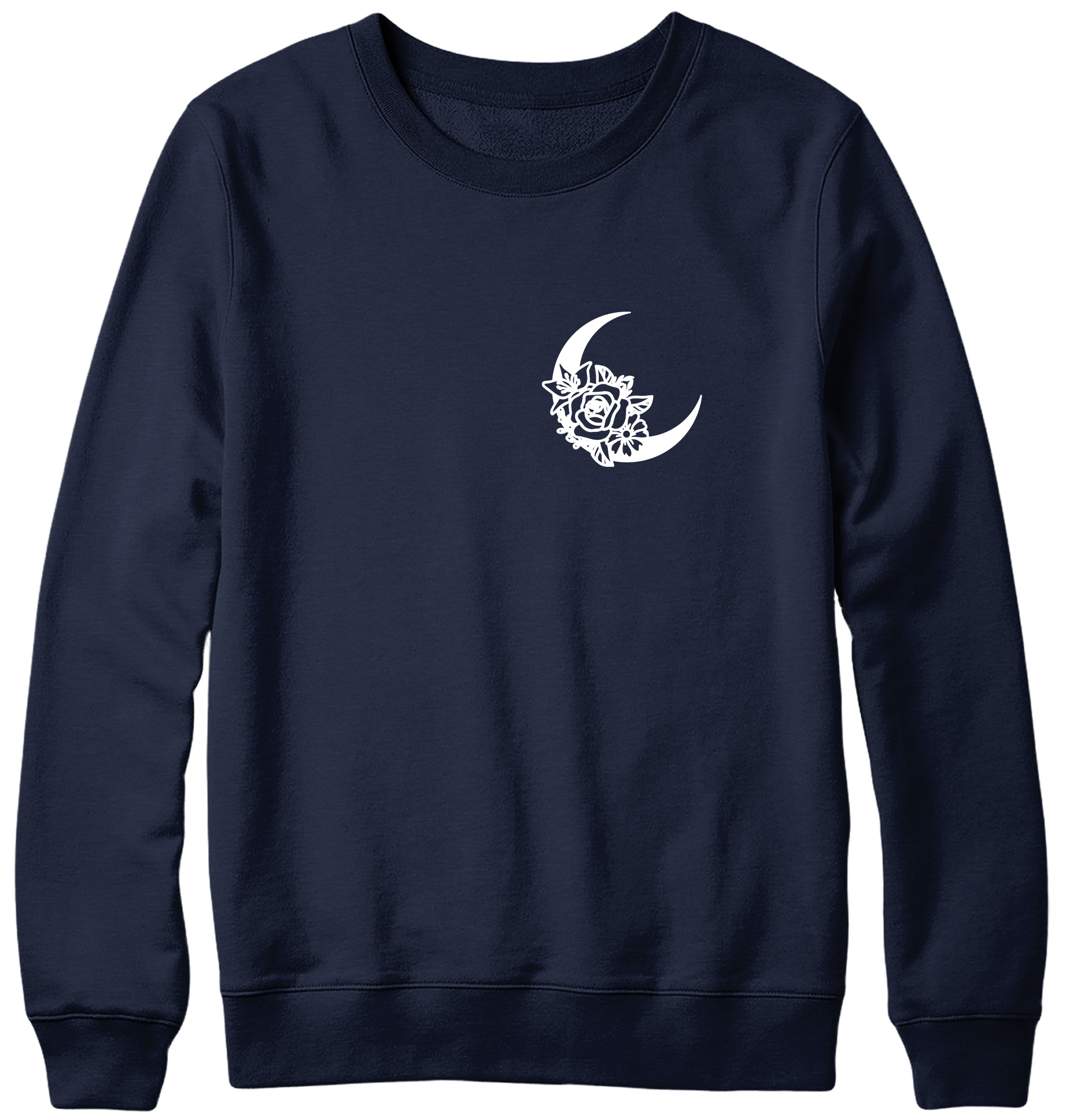 Floral Moon Breast Print Mens Womans Funny Unisex Pocket Sweatshirt - Bild 4 von 7